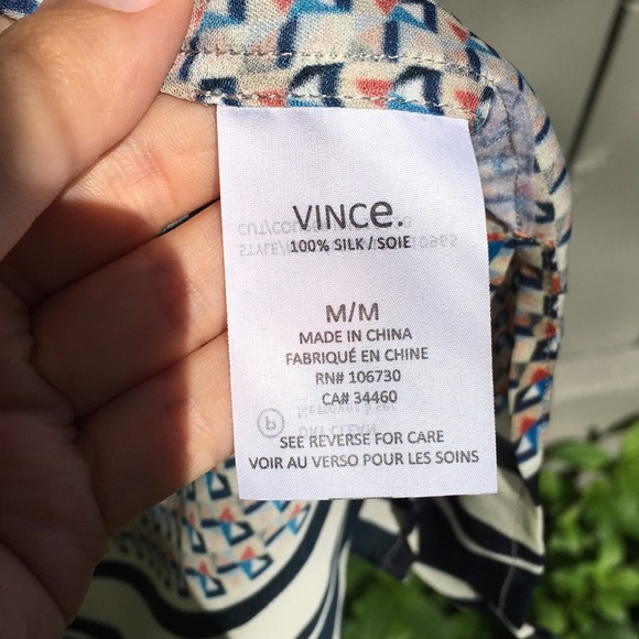 Vince Silk Cami Blouse Size M - Picture 6 of 8